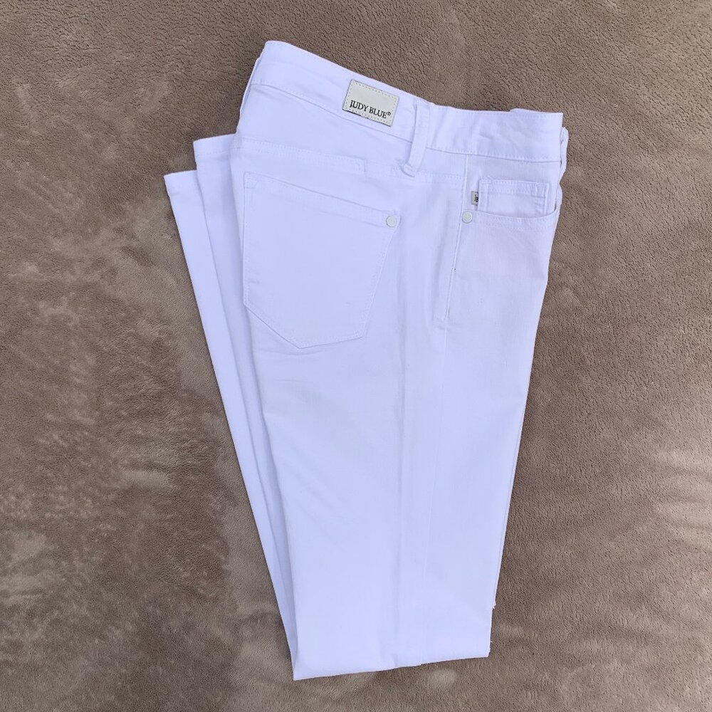 Judy Blue Skinny Fit High Rise Distressed Knee Jeans Sz26